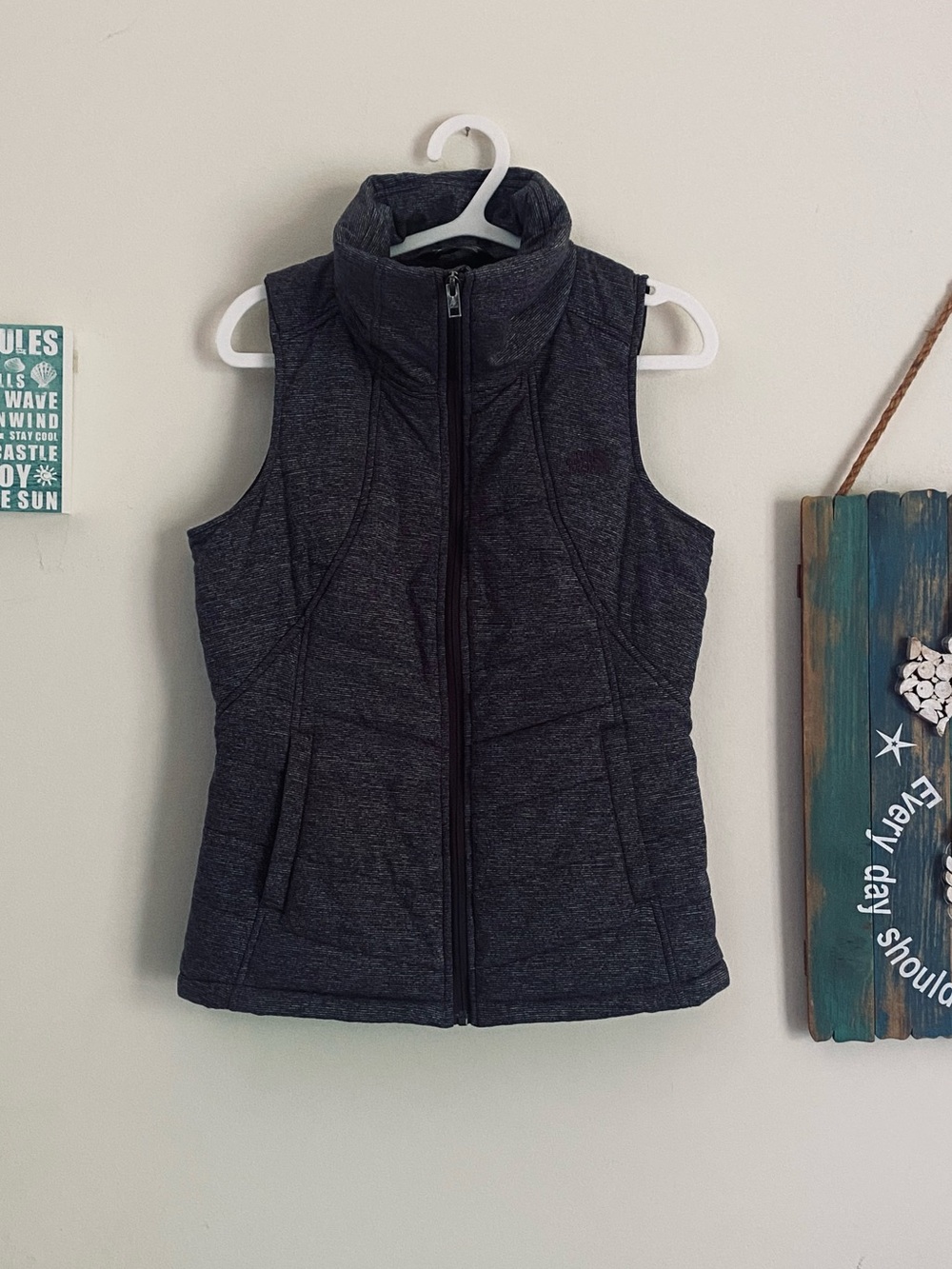 THE NORTH FACE PSEUDIO HEATHER GREY QUILTED VEST - Picture 3 of 16